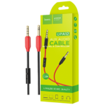 HOCO UPA12 audio kabl sa mikrofonom, 3.5 mm, dužine 1 metar sa pozlaćenim konektorima.