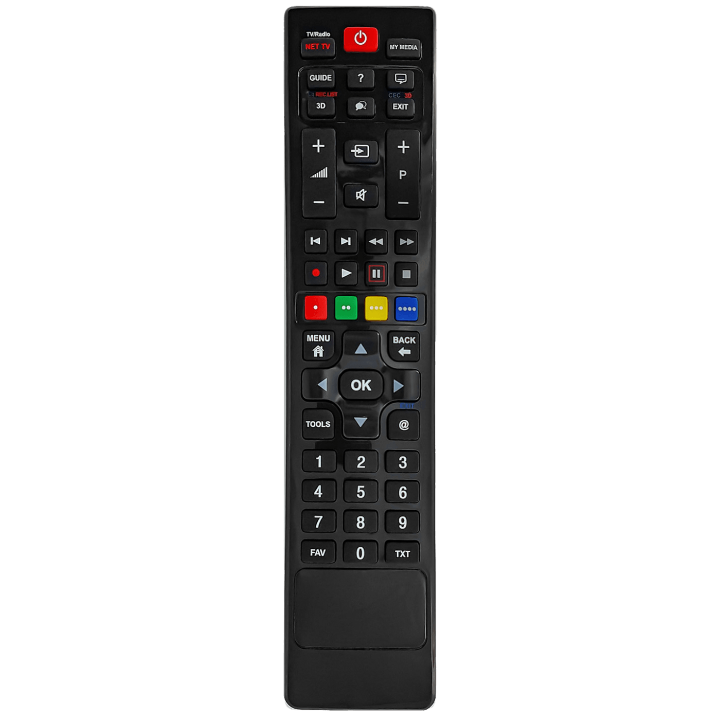 Superior daljinski upravljač za Grundig TV prijemnike sa crnim dizajnom i ergonomskim dugmićima