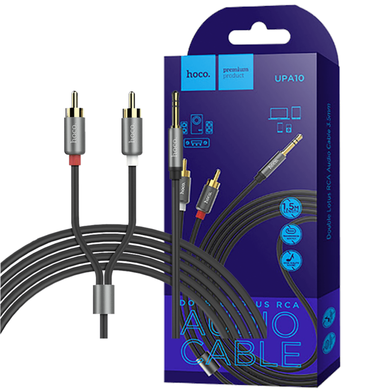 HOCO audio kabl sa RCA i 3.5 mm konektorima, dužine 1.5 metara