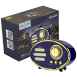 Plavi retro Bluetooth zvučnik hoco. BS25 Time sa bežičnom povezivošću