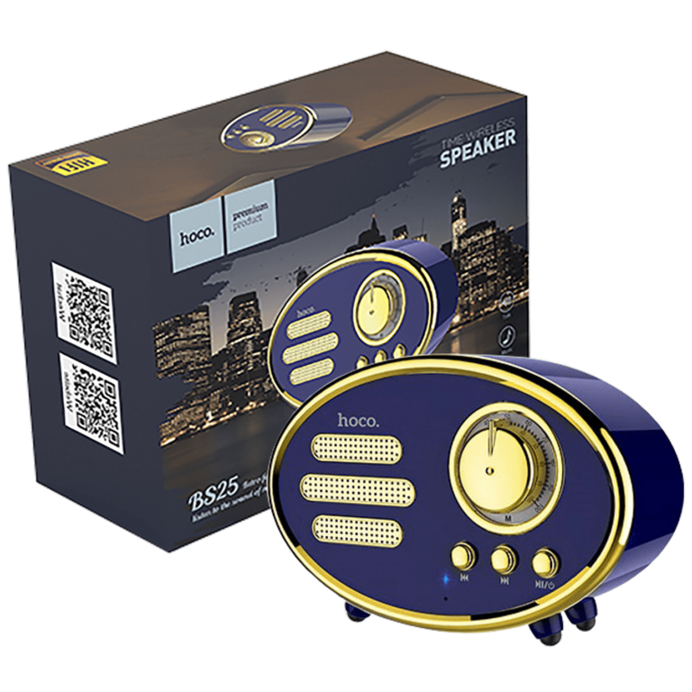 Plavi retro Bluetooth zvučnik hoco. BS25 Time sa bežičnom povezivošću