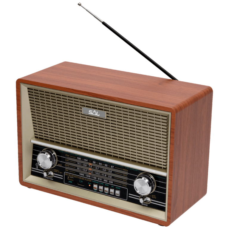 SAL Retro radio sa Bluetooth vezom u drvenoj kutiji sa dva zvučnika, RETRO dizajn