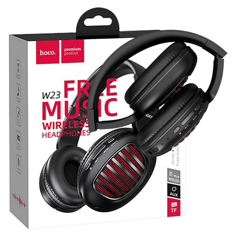 hoco. W23 Brilliant Black bežične slušalice sa Bluetooth i mikrofonom