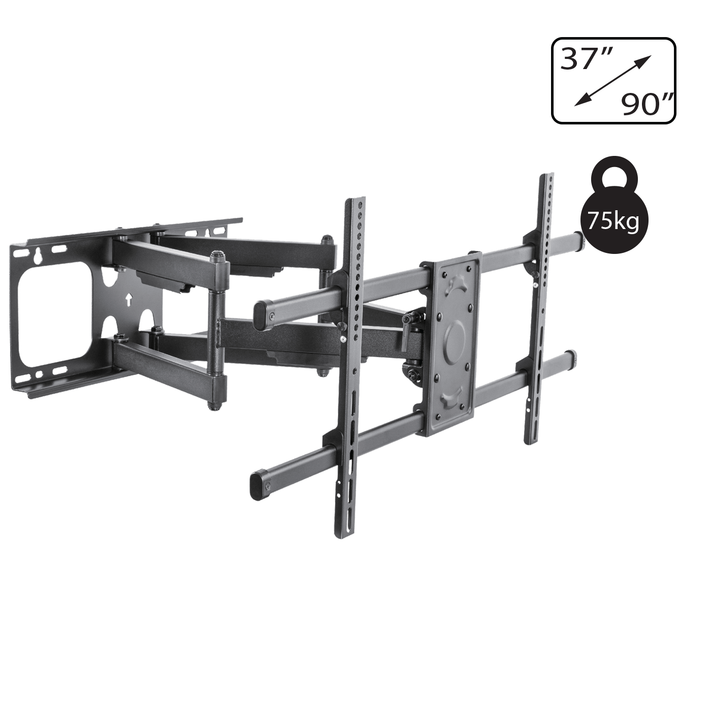 Crni zidni nosač za TV prijemnike 37"-90" sa VESA standardima