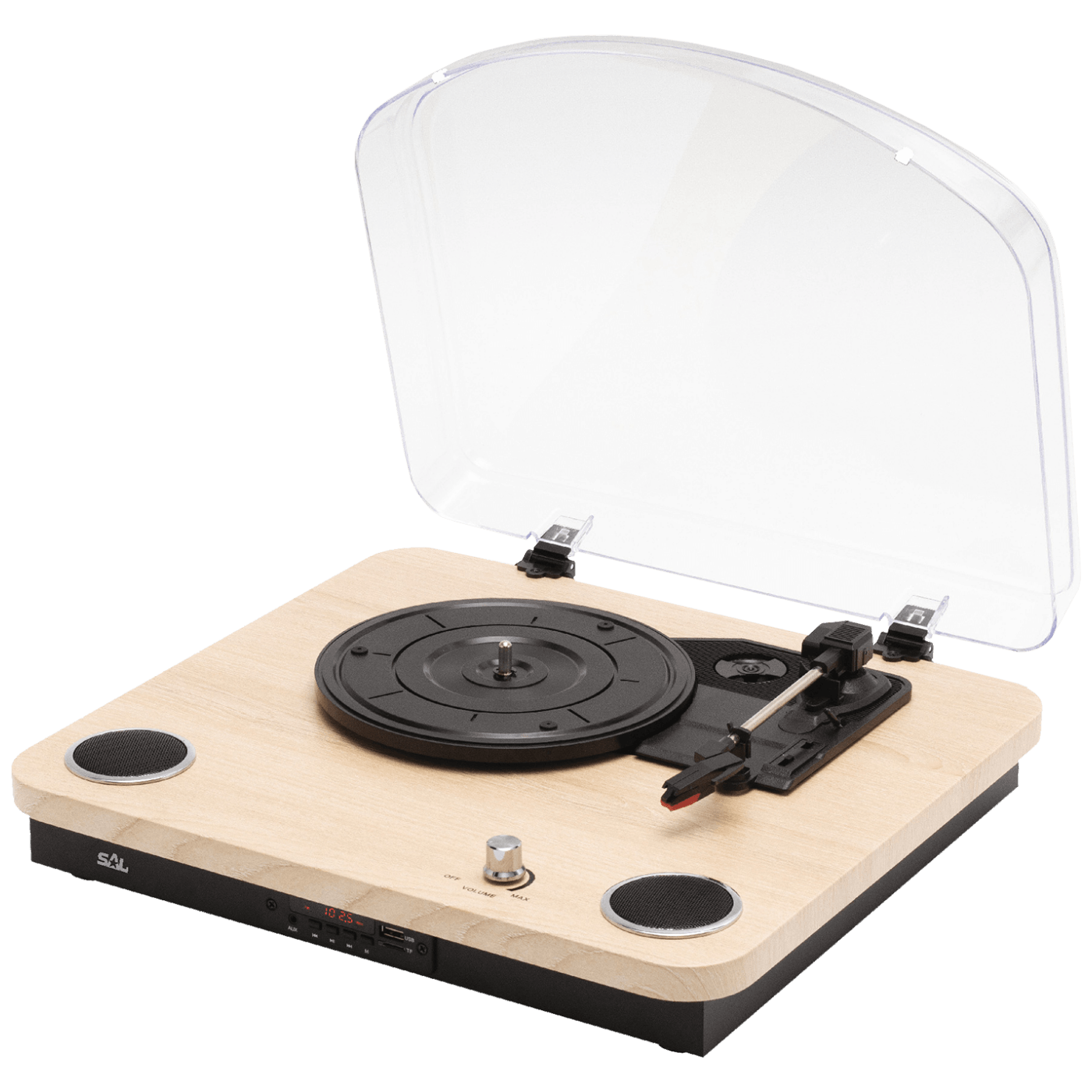 SAL Retro gramofon u drvenoj kutiji sa Bluetooth zvučnikom i vintage dizajnom