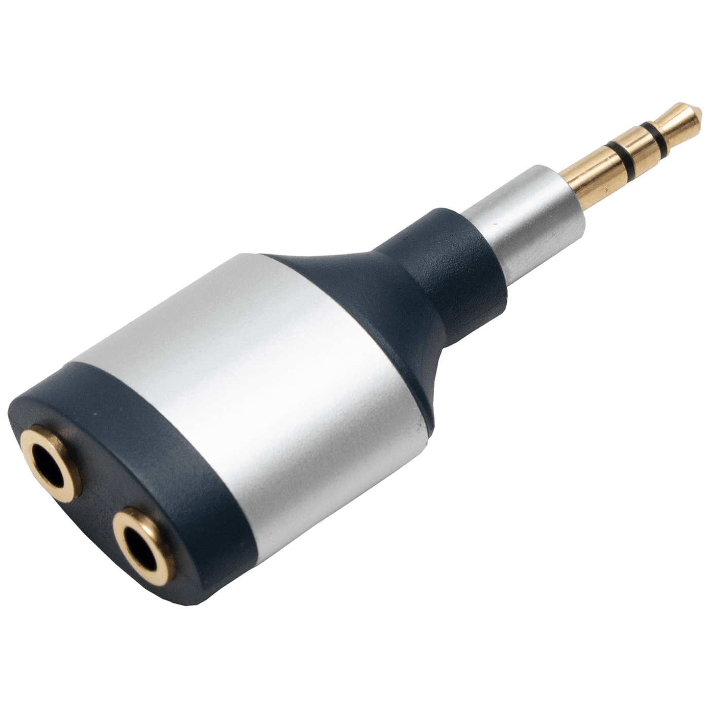 Adapter 3.5mm muški na ženski x 2 sa pozlaćenim konektorima i aluminijumskim kućištem