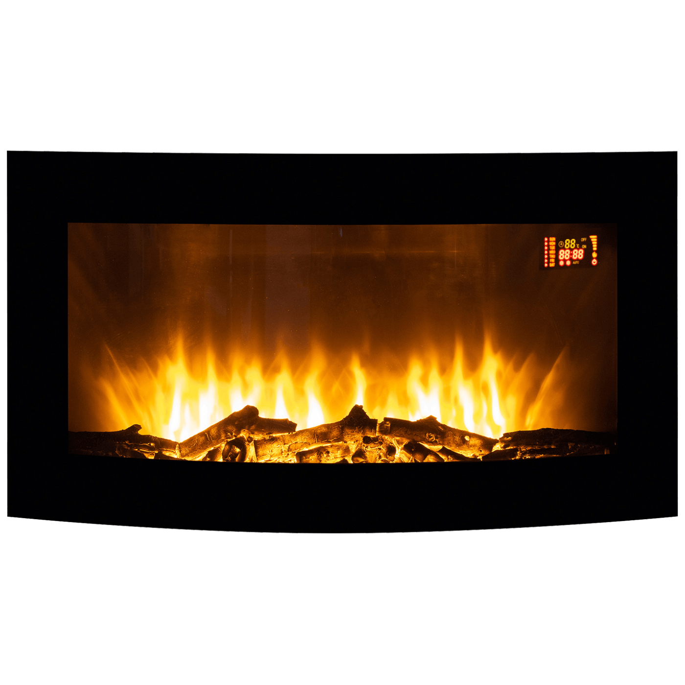 Električni kamin HOME FKK 17 sa LED plamenom i širokim prozorom