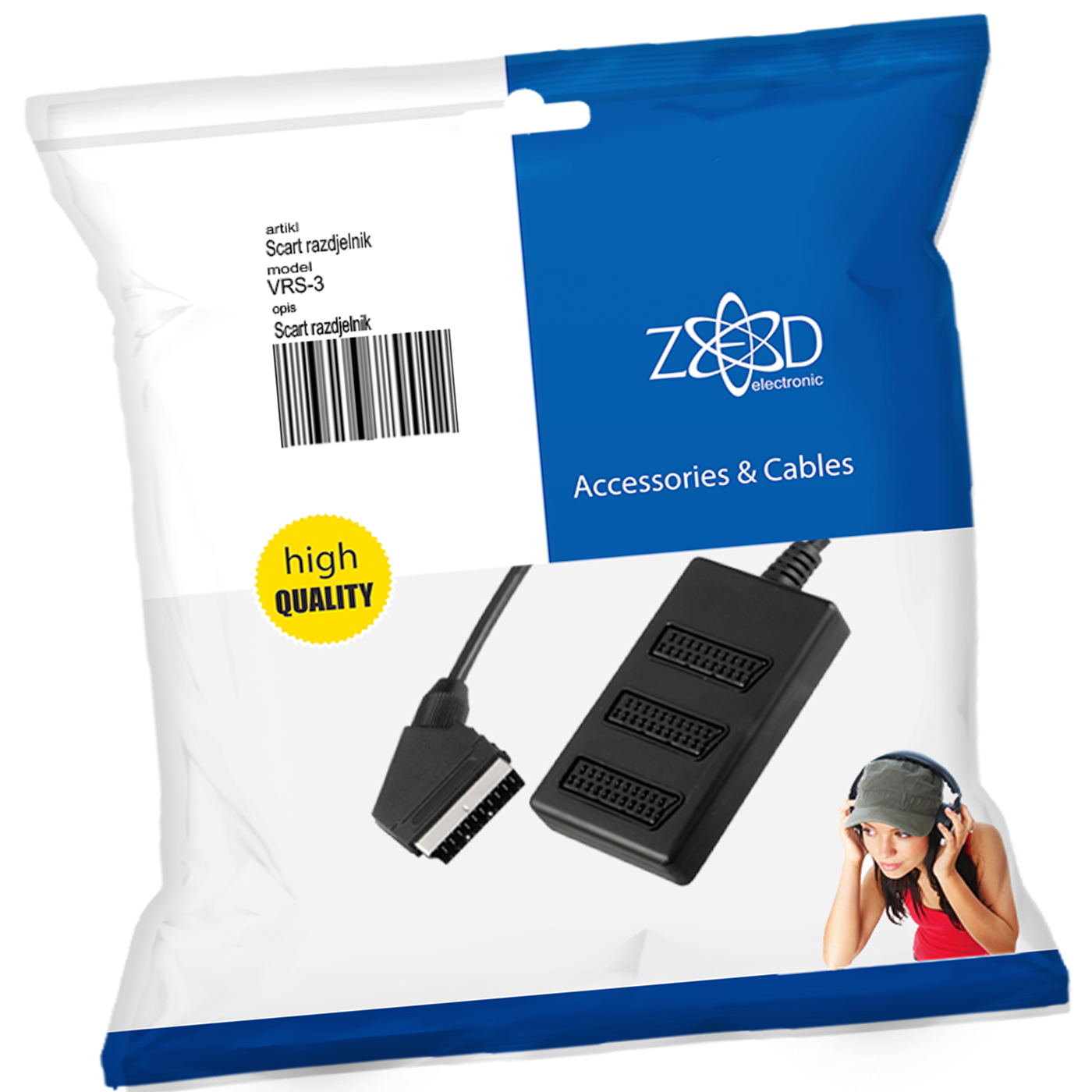 ZED electronic SCART razdjelnik 1 na 3 - VRS-3 u blister pakovanju