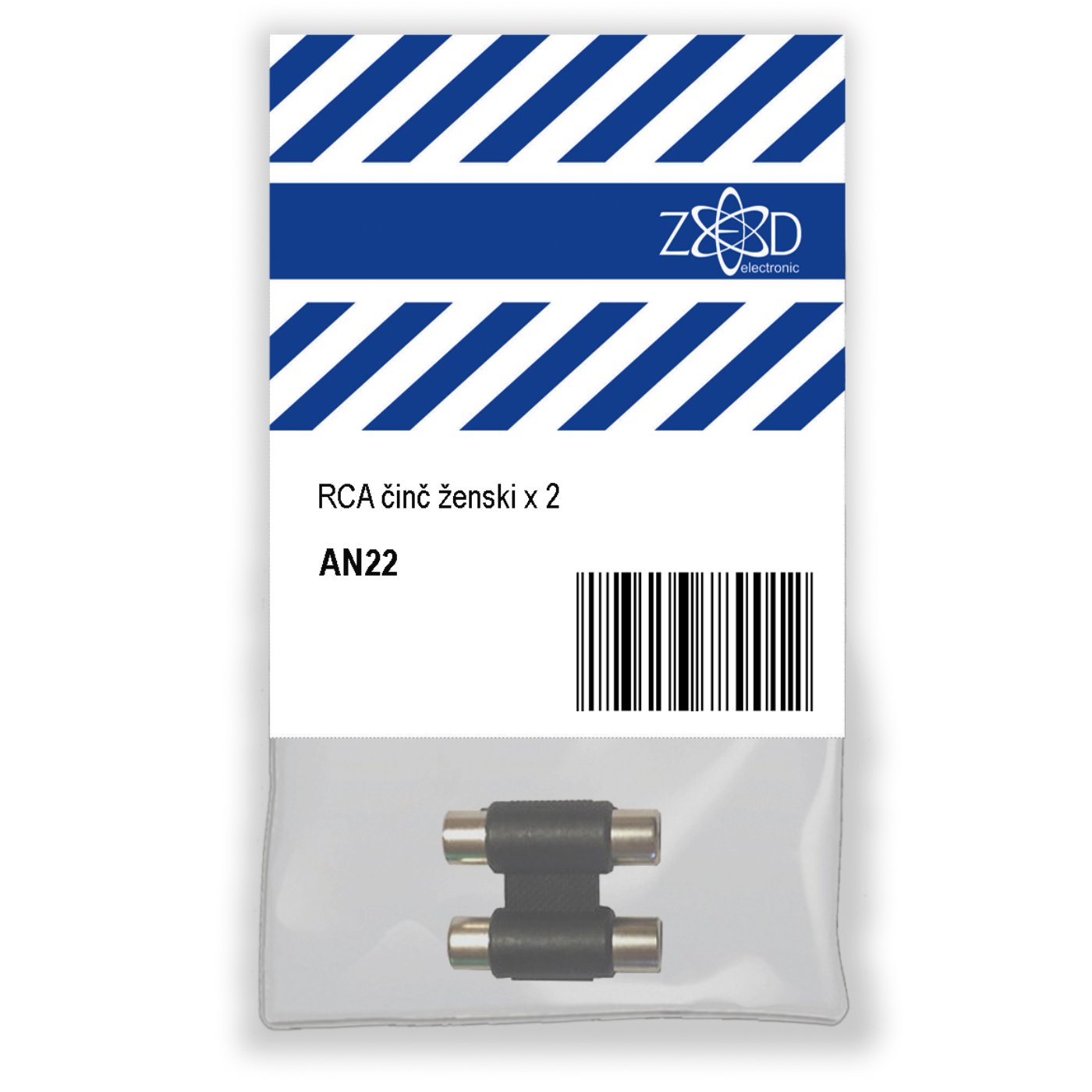 ZED electronic RCA činč ženski x 2 za produžetak audio kabla u blister pakovanju