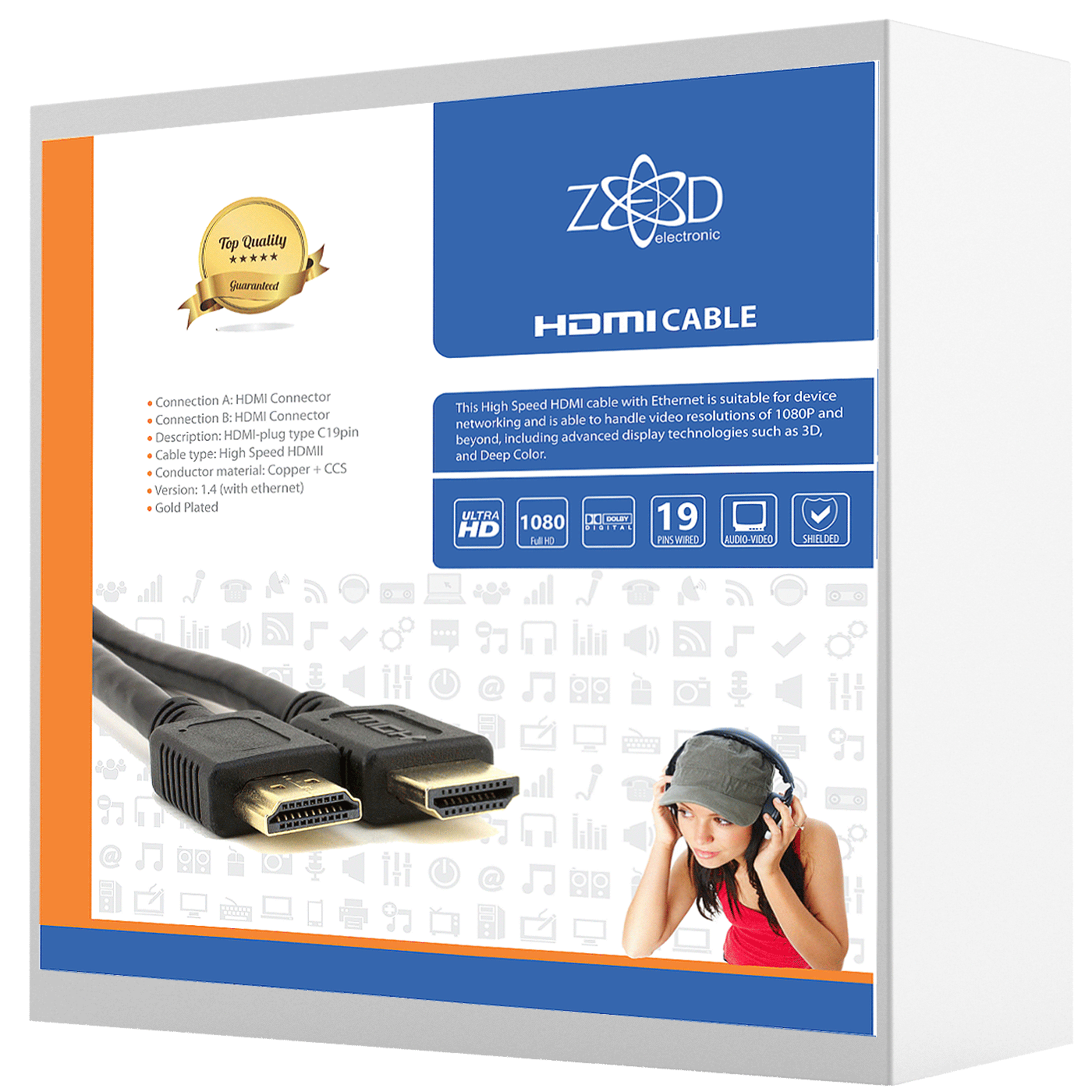 ZED HDMI kabl 7.5 metara sa pozlaćenim konektorima i kutijom