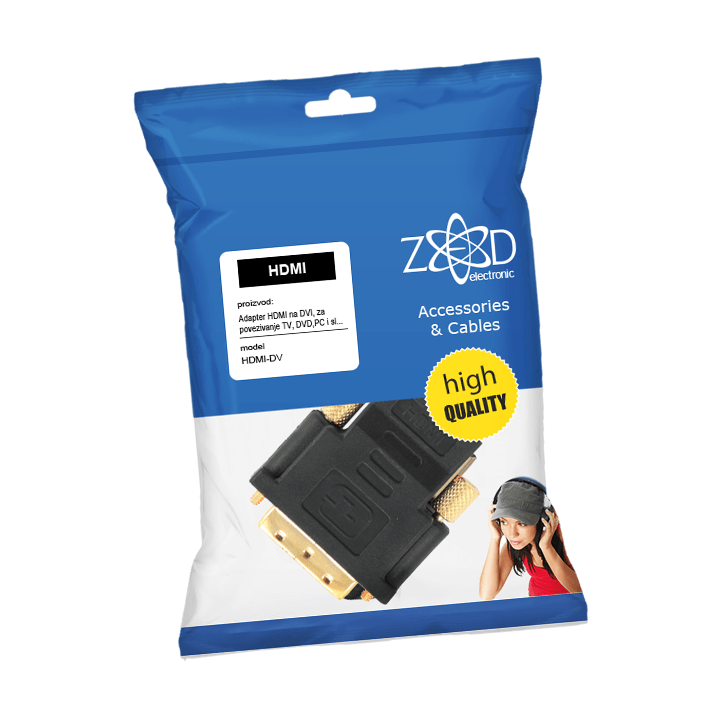 ZED HDMI-DVI adapter u blister pakovanju sa EAN kodom