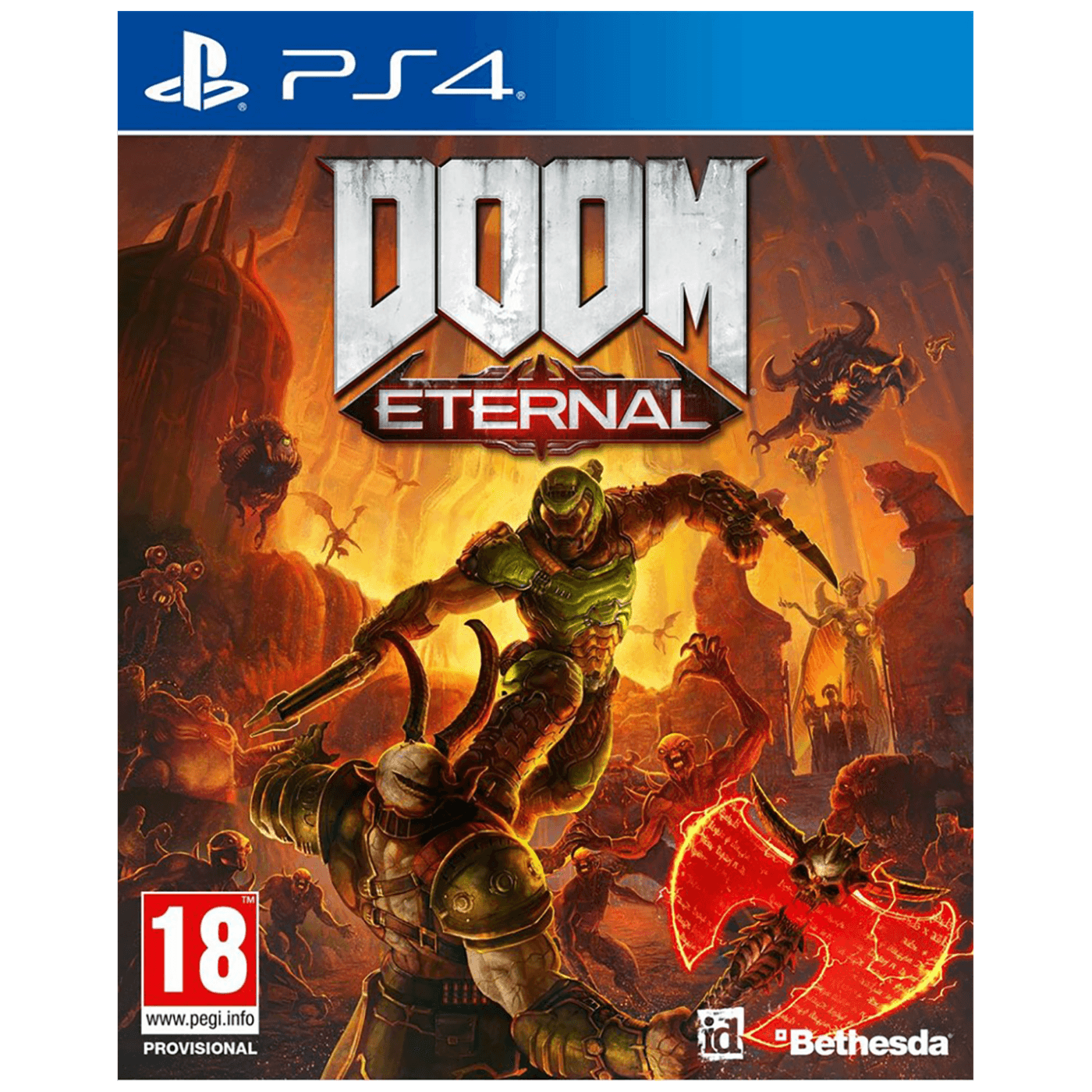 Omot igre Doom Eternal za PlayStation 4 sa Sony brendom