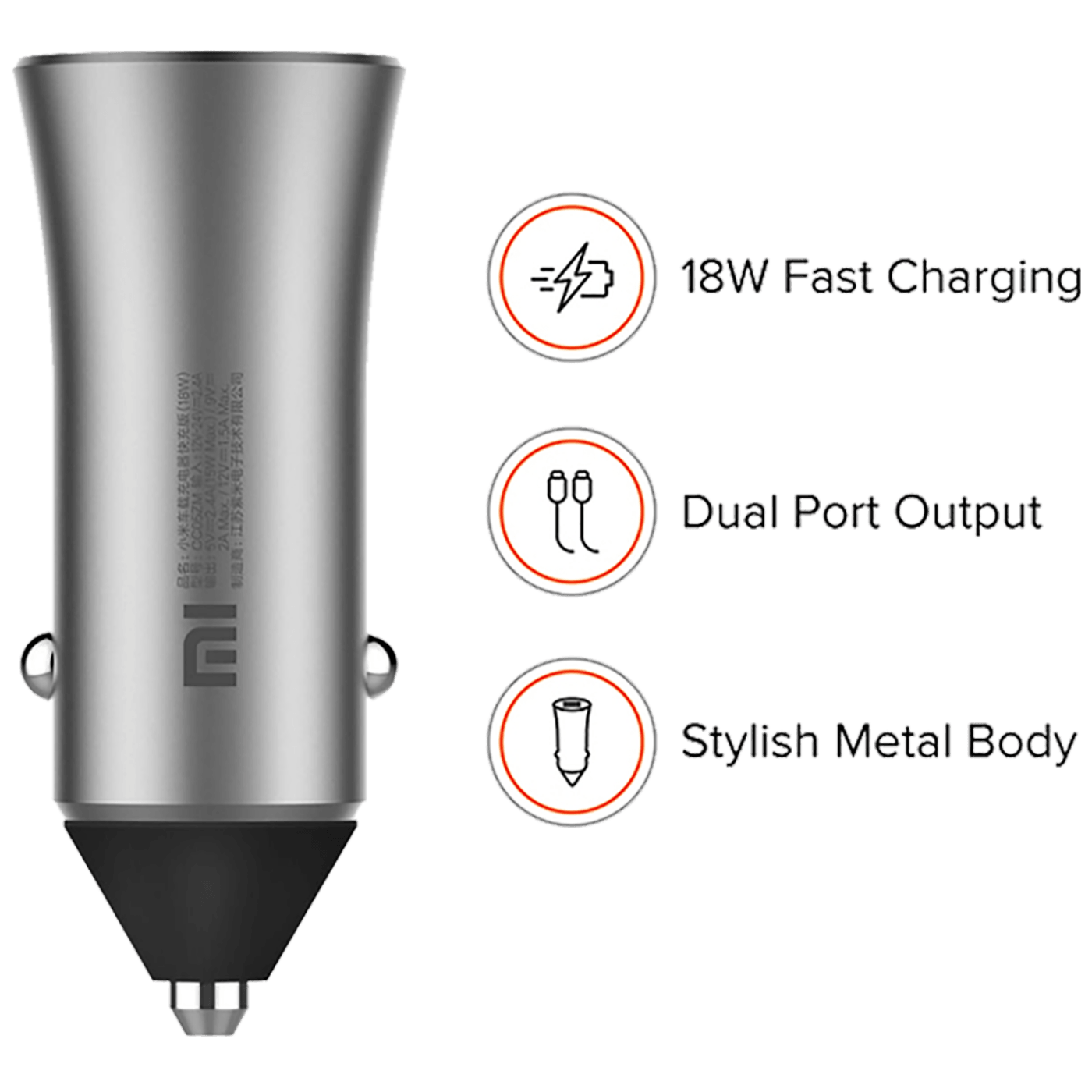 Xiaomi Auto punjač za smartphone sa dva USB porta i LED indikatorom