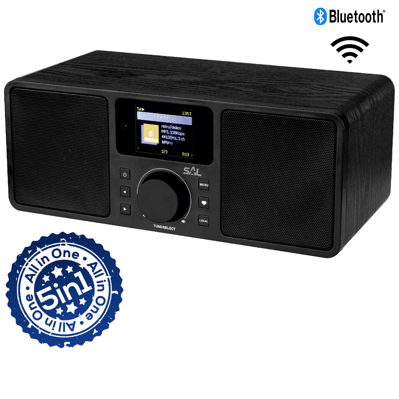 SAL Internet radio INR 5000/BK sa TFT LCD zaslonom i daljinskim upravljačem