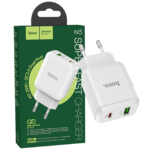 HOCO Favor White brzi punjač sa USB-A i Type-C priključkom