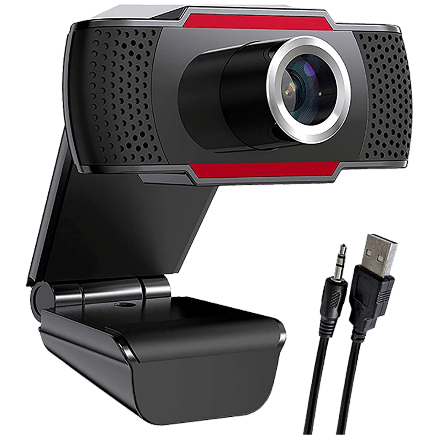 Tracer WEB008 HD web kamera sa mikrofonom, crna boja, prikazana sa USB kablom