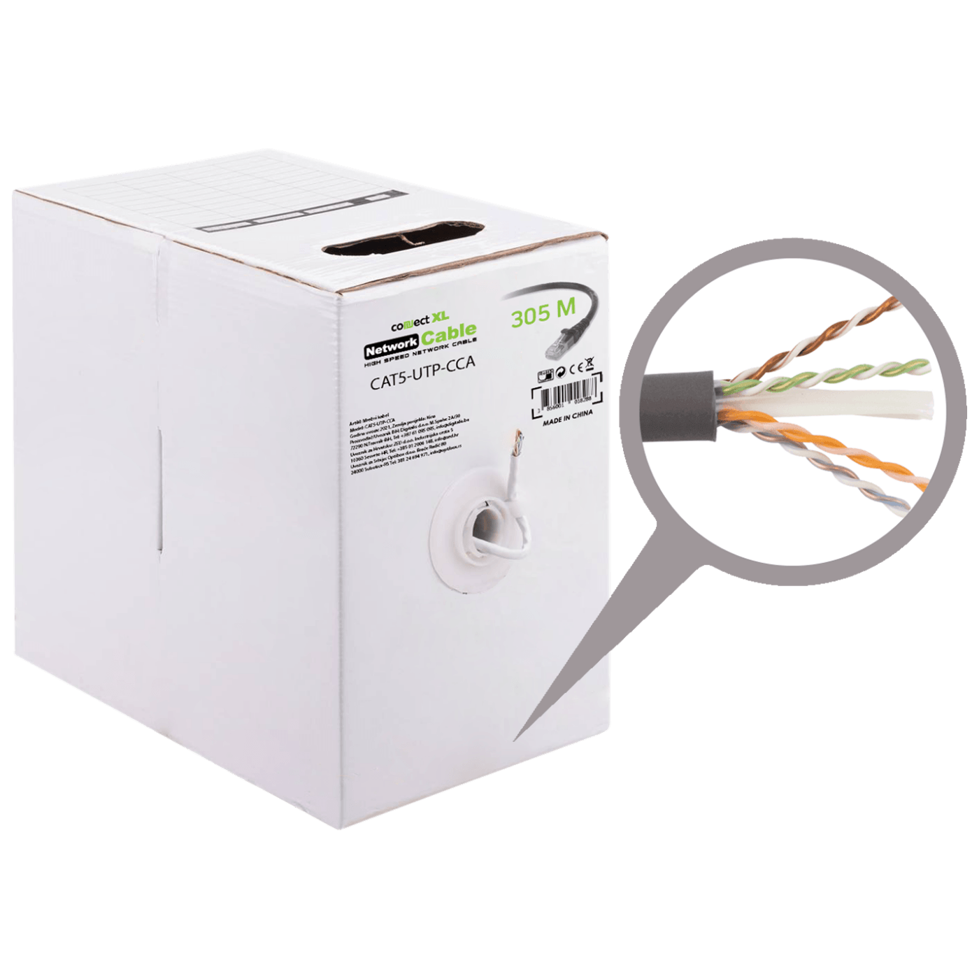 Connect XL UTP kabl CAT5e, CCA, 305 metara u pakovanju