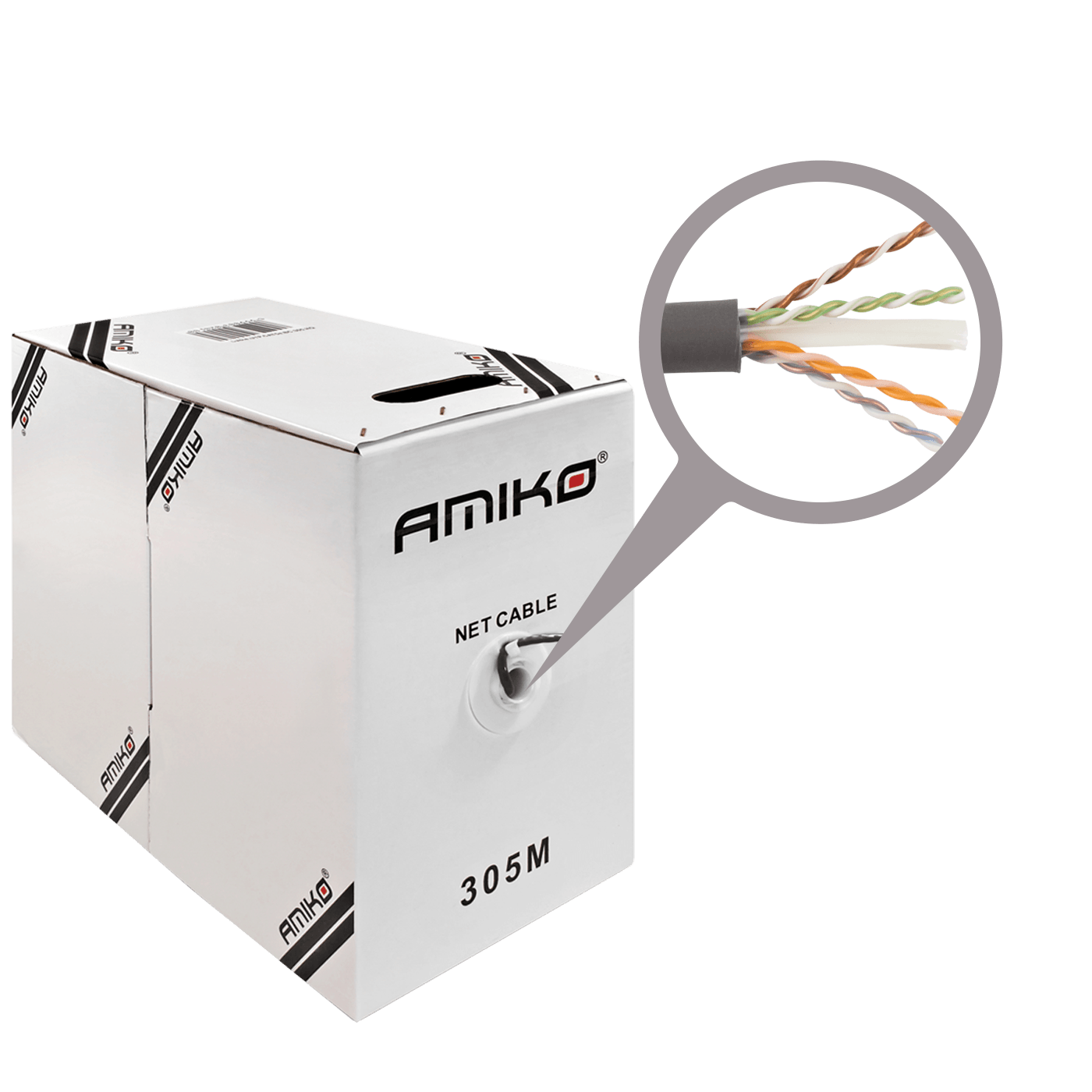 Amiko FTP mrežni kabl CAT5e CCA u kutiji od 305 metara