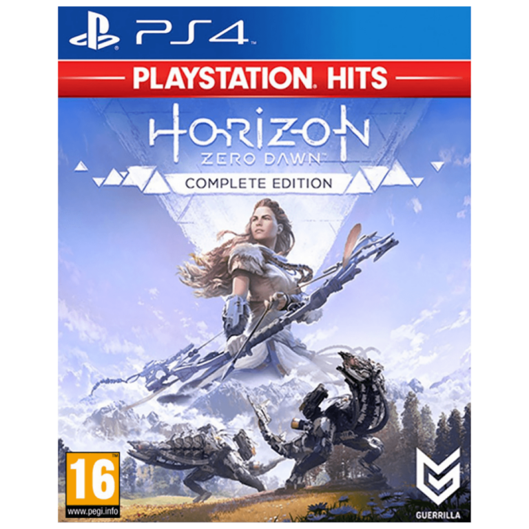 Omot igre Horizon Zero Dawn Complete Edition za PlayStation 4 sa Aloyinom slikom i robotskim stvorenjima