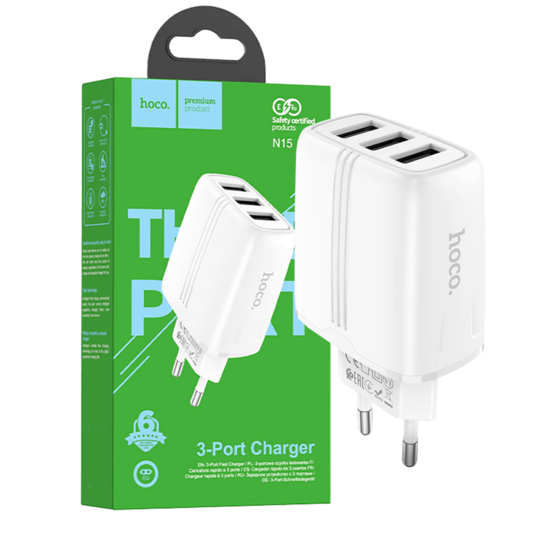 HOCO N15 Amazing kućni punjač sa tri USB porta