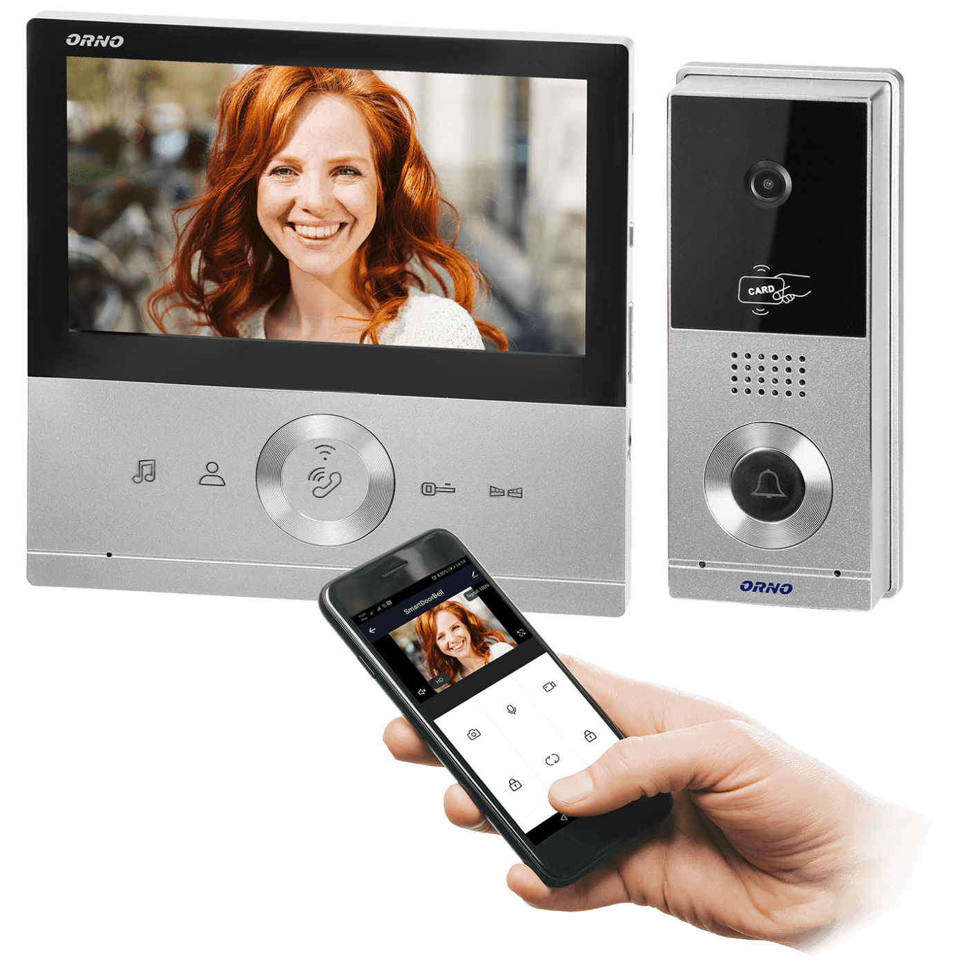Orno Video Interfon 7" Full HD set sa eksternom kamerom i monitorom