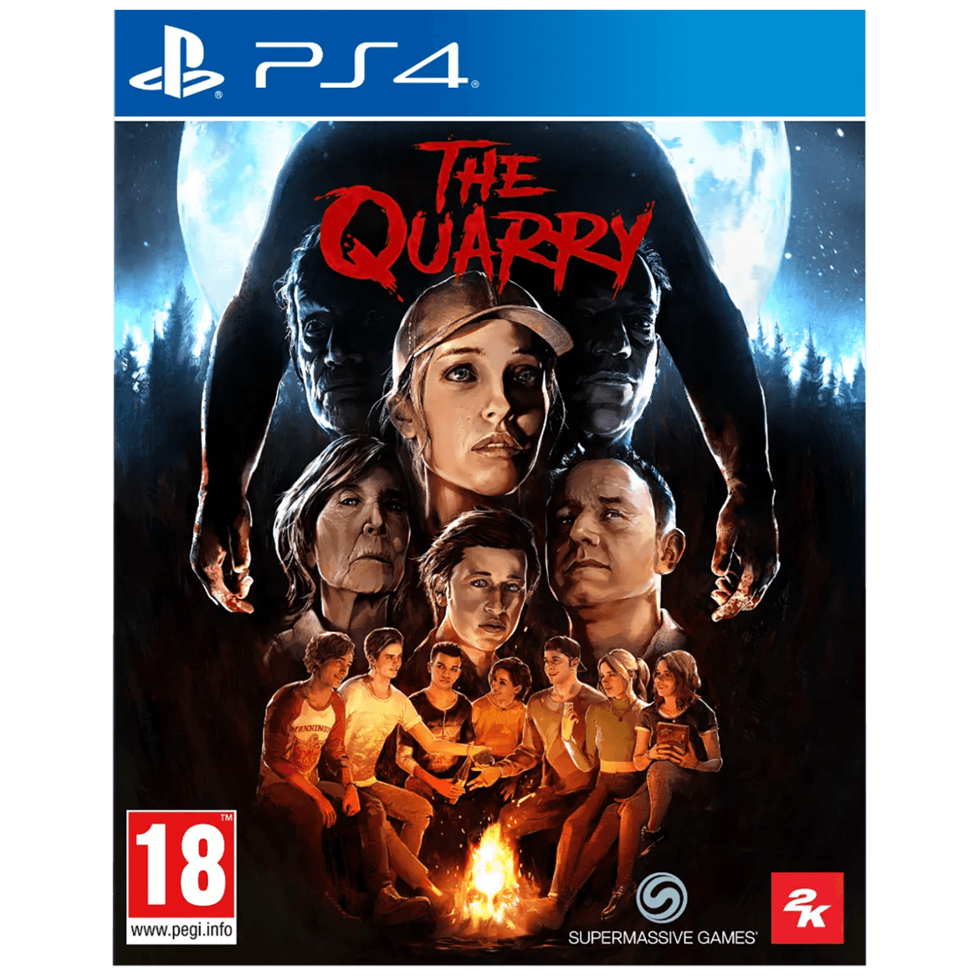 Omot igre The Quarry za PlayStation 4 sa naslovnim likovima i zastrašujućom atmosferom