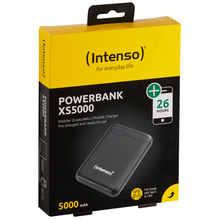 Intenso POWERBANK XS5000 crni prijenosni punjač sa LED displejem