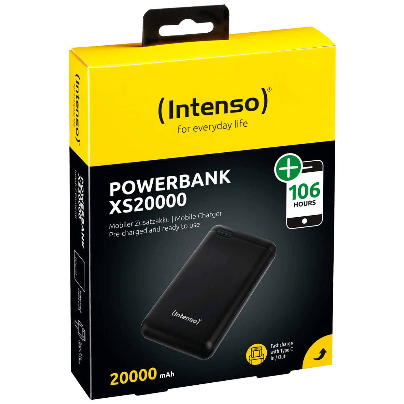 Intenso POWERBANK XS20000 crni prijenosni punjač sa LED displejem i USB-C priključkom