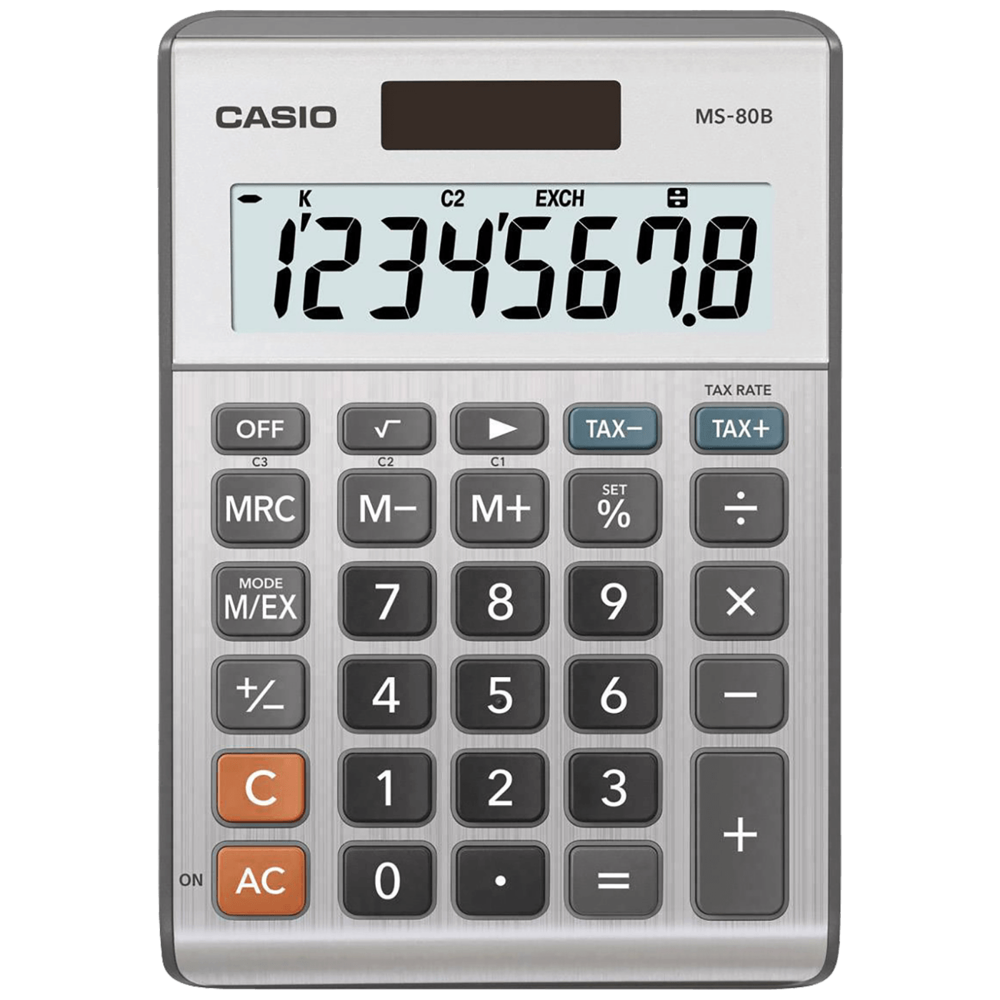 Casio MS-80B stolni kalkulator sa metalnim kućištem i LCD ekranom