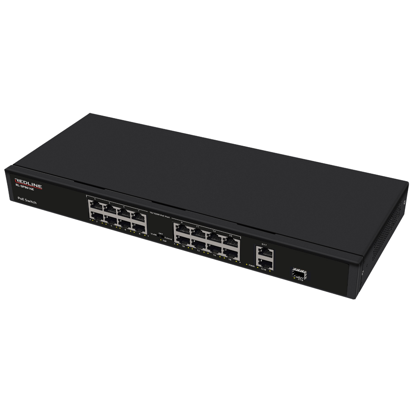 REDLINE RL-S8616E PoE mrežni switch sa 16 RJ-45 portova i SFP uplink portom