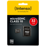 Intenso Micro SD Kartica 32GB Class 10 sa adapterom, prikazana sa pakovanjem