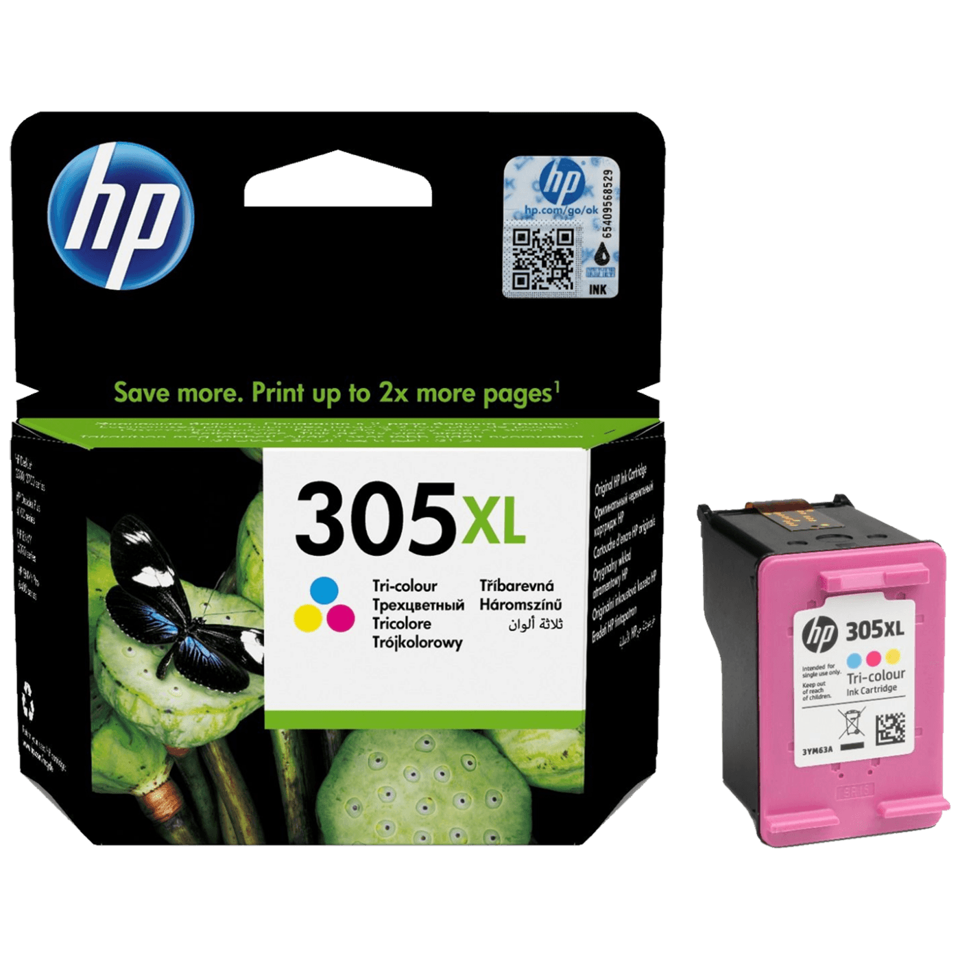 Originalna HP tinta 305XL u boji, model 3YM63AE, pakovanje