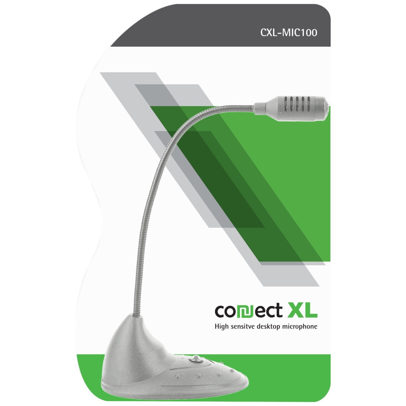 Bijeli Connect XL mikrofon za PC sa postoljem i Jack 3.5mm konekcijom