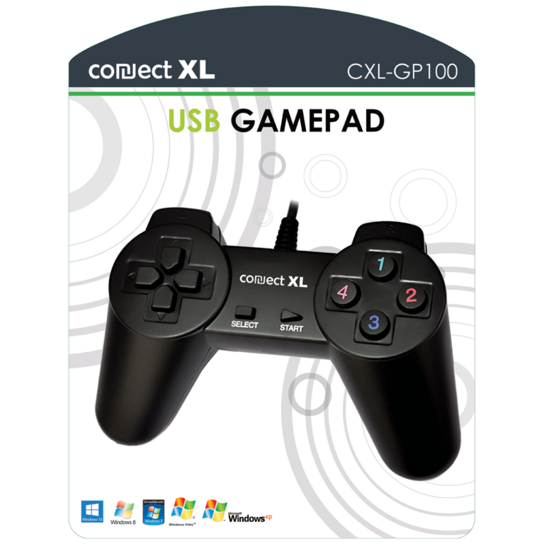 Connect XL Gamepad za PC sa 14 tipki i USB konekcijom, crne boje