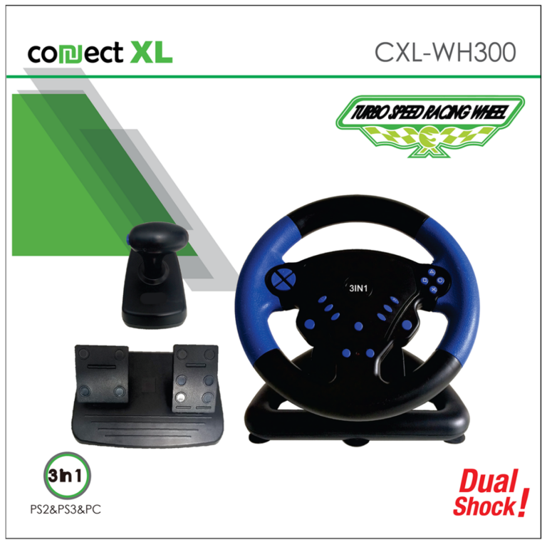 Connect XL Gaming volan 3u1 sa pedalamа i vibracijom za PS2, PS3 i PC