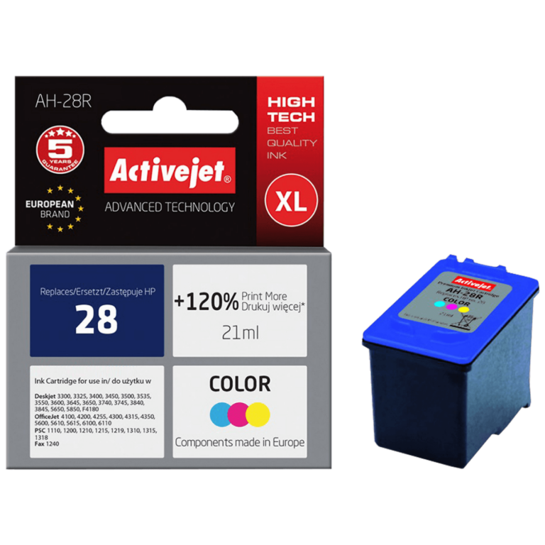 Activejet tinta za HP printere, boje cyan, magenta i yellow, zapremina 21 ml