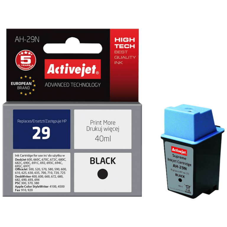 Activejet crna tinta za HP printer, zapremine 40ml