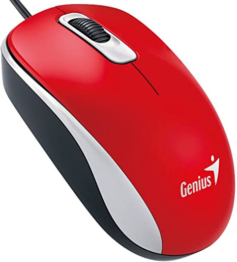 Genius DX-110 USB crveni miš sa optičkim senzorom i ergonomskim dizajnom