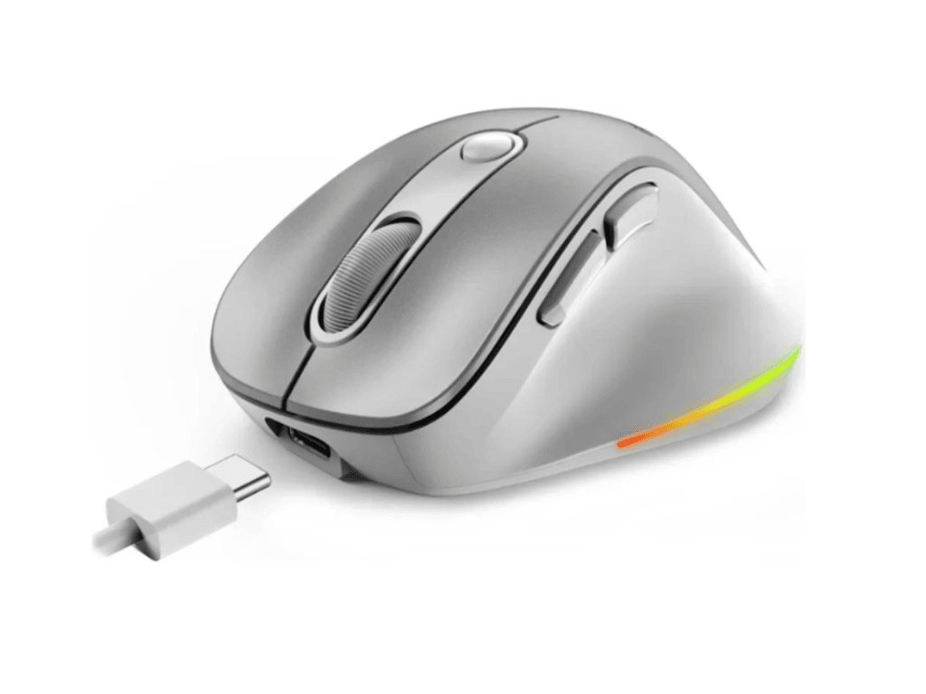 Genius Ergo 9000S Pro Silver wireless miš na beloj podlozi