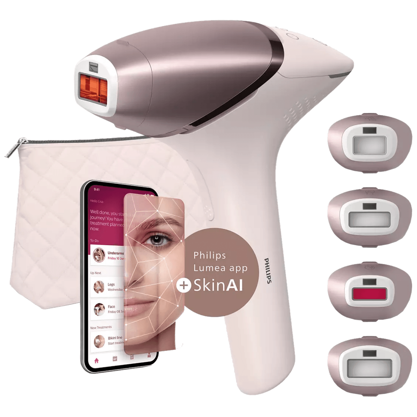 Philips Lumea IPL 9900 Series BRI977/00 - bežični aparat za uklanjanje dlačica sa nastavcima za tijelo, lice, bikini zonu i pazuhe