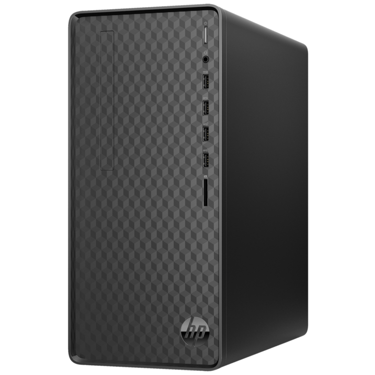 HP Desktop računar sa AMD Ryzen 3 procesorom, crne boje sa prednjim USB priključcima