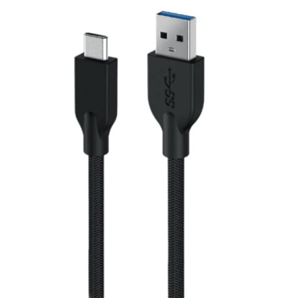 Genius ACC-A2CC-3A USB-A na USB-C adapter, crni pleteni kabl