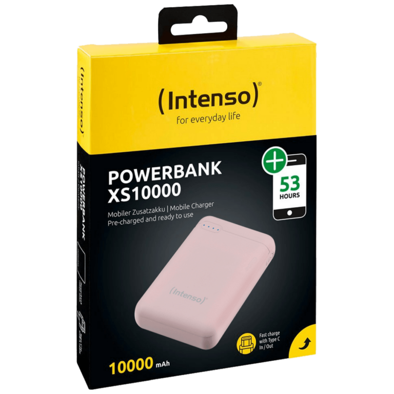 Intenso POWERBANK XS10000 Rose - ružičasti prenosni punjač sa LED displejem