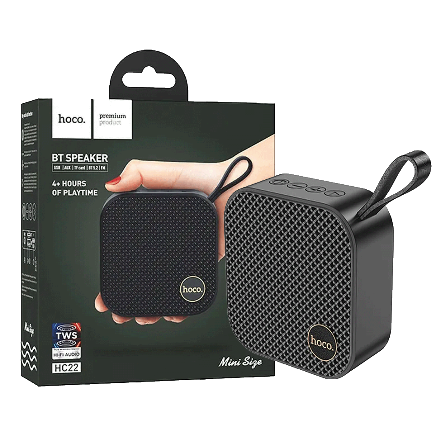Crni Hoco HC22 bežični Bluetooth zvučnik sa kompaktnim dizajnom