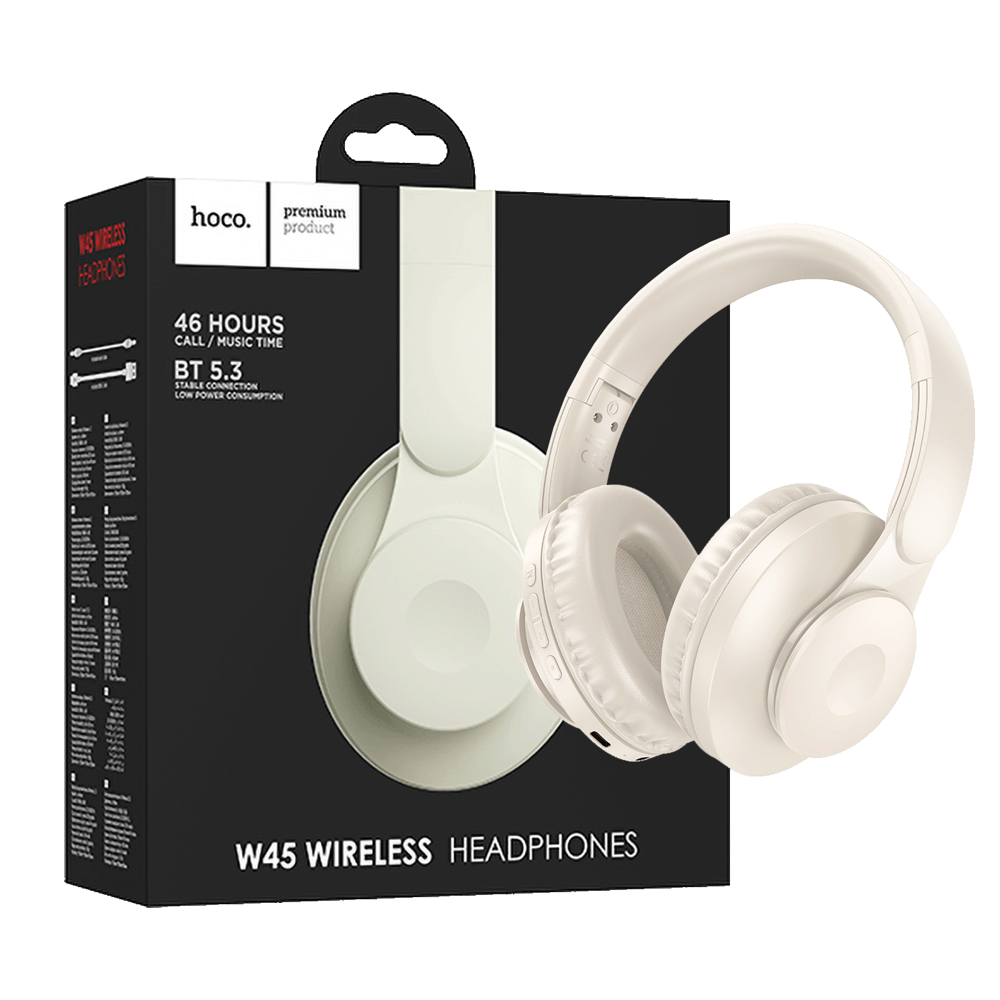 Bele bežične Hoco W45 Enjoy slušalice sa Bluetooth tehnologijom i elegantnim dizajnom
