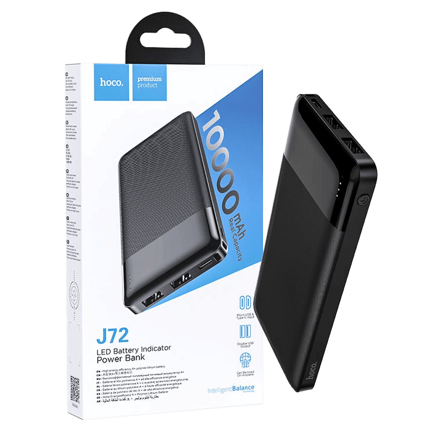 HOCO J72 Power Bank 10000mAh - kompaktan prijenosni punjač za mobitele