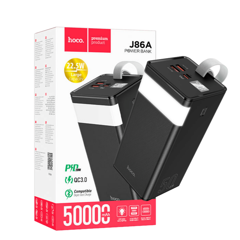 HOCO Powerbank J86A Powermaster 50000mAh sa LED lampom i digitalnim zaslonom