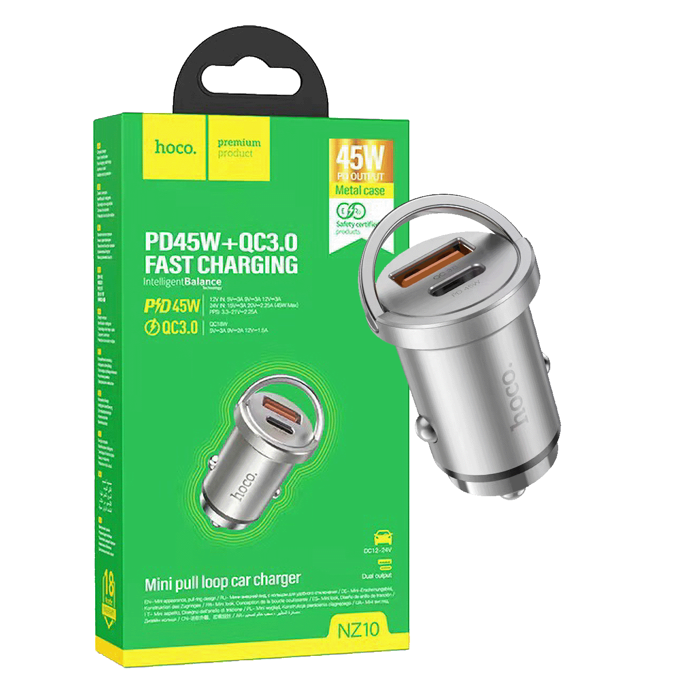 HOCO auto punjač sa PD45W i QC3.0 tehnologijom, dvostrukim USB izlazima