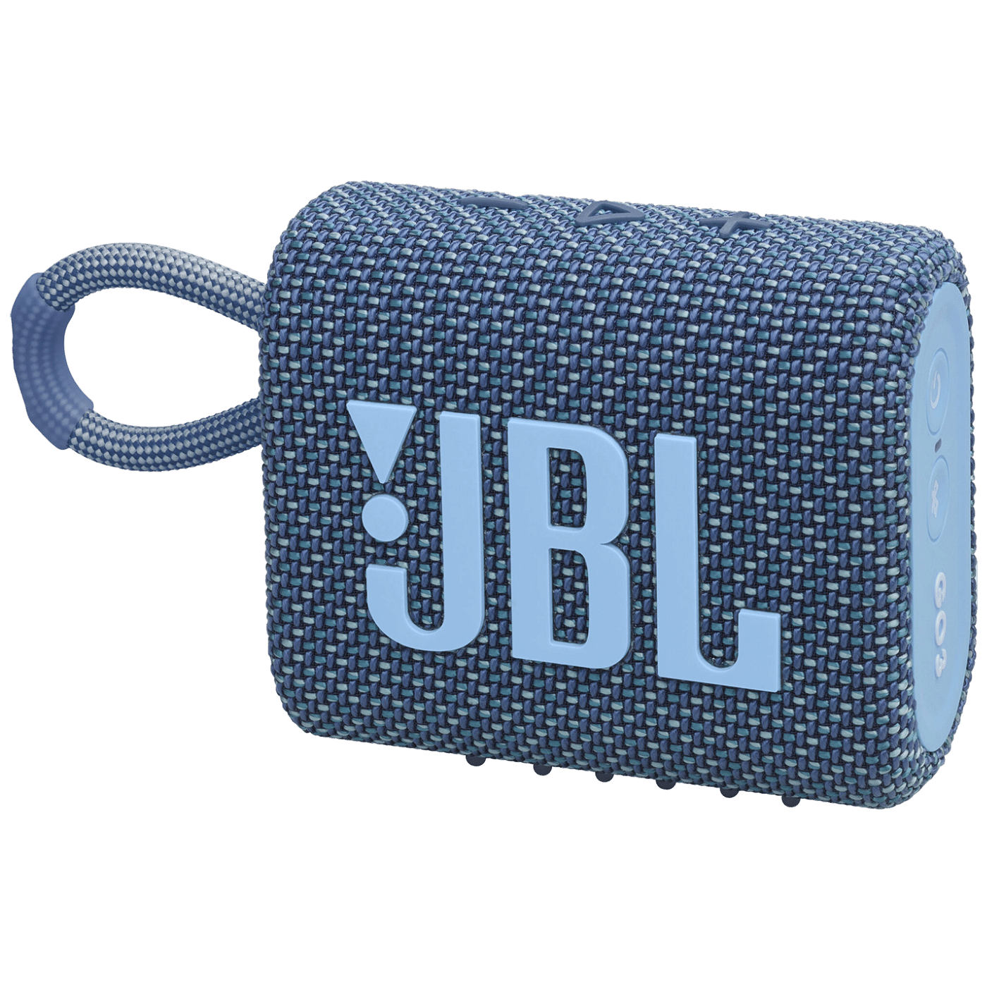 Plavi JBL Go 3 Eco bežični Bluetooth zvučnik sa omčom, vodootporan i ekološki dizajn