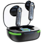 Crne bežične slušalice MeanIT B80 sa Bluetooth 5.3 i ergonomskim dizajnom